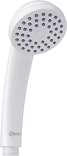 Cornat Handbrause "Amarela" - 67 mm Kopfdurchmesser - weiß - 1 Strahlart - Anti-Kalk & Wasserspareinsatz / Brausekopf für Dusche & Badewanne / ECO-Duschbrause / TECB3471 von Cornat