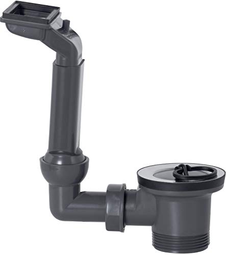 Cornat Rezyklat Ab- und Überlaufgarnitur - Für Einbauspülen mit Abtropffläche - 1 1/2 Zoll AG - Hergestellt aus recycelten Kunststoffen - Made in Germany Qualität / Spülenablauf / T353504R, Grau von Cornat