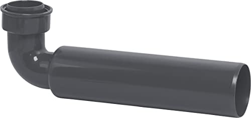 Cornat Rezyklat Abgangsrohr 90° - 1 1/2 Zoll IG - Ø 56 mm - 250 mm Länge - Zur Verbindung des Abwasseranschlusses - Hergestellt aus recycelten Kunststoffen - Made in Germany Qualität / T355306R von Cornat