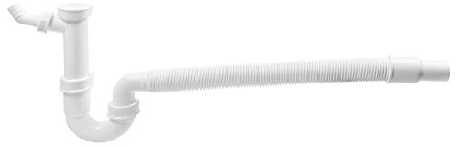 Cornat Röhren-Geruchsverschluss für Spültische - 1 1/2 Zoll - Mit flexiblem Abangsrohr & Geräteanschluss - Hergestellt aus robustem Kunststoff - Made in Germany Qualität / T353304 von Cornat
