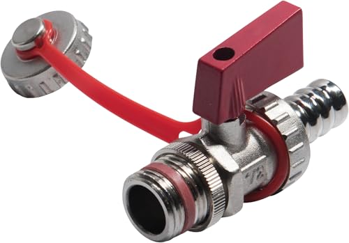 Cornat KFE-Kugelhahn 1/2 Zoll AG - Messing vernickelt - Mit Kappe Schlauchtülle & Hebel - Selbstdichtend / Wasserhahn / Absperrhahn / Absperrventil / T593549 von Cornat