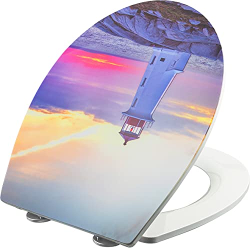 Cornat WC-Sitz Art of Acryl+ "Fernweh" - Einzigartiges Acryl-Motiv - Pflegeleichter Duroplast - Hohe Belastbarkeit bis 300 kg - Quick up & Clean Funktion - Absenkautomatik / Toilettensitz / KSDSC331 von Cornat