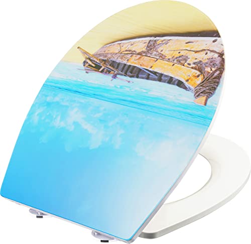 Cornat WC-Sitz Art of Acryl+ "Journey" - Einzigartiges Acryl-Motiv - Pflegeleichter Duroplast - Hohe Belastbarkeit bis 300 kg - Quick up & Clean Funktion - Absenkautomatik / Toilettensitz / KSDSC332 von Cornat