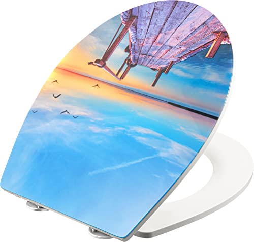 Cornat WC-Sitz Art of Acryl+ "Sehnsucht" - Einzigartiges Acryl-Motiv - Pflegeleichter Duroplast - Hohe Belastbarkeit bis 300 kg - Quick up & Clean Funktion - Absenkautomatik / Toilettensitz / KSDSC330 von Cornat