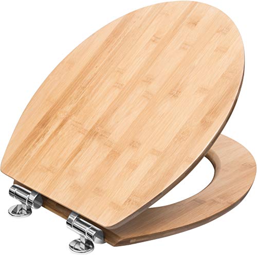 Cornat WC-Sitz "Ligna" - Hochwertiges Echtholz - Bambus - Absenkautomatik - Komfortables Sitzgefühl - Edle Holz-Optik passt in jedes Badezimmer / Toilettensitz / Klodeckel / KSLIGBSC von Cornat
