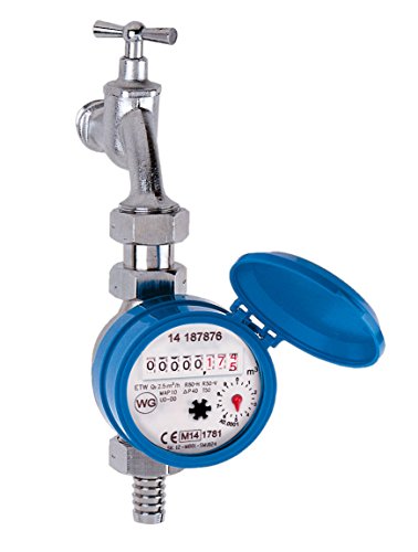Cornat Wasserzähler für Auslaufventil 3/4" / Wassermengenzähler / Wasserverbrauch / WZA12 Silber von Cornat