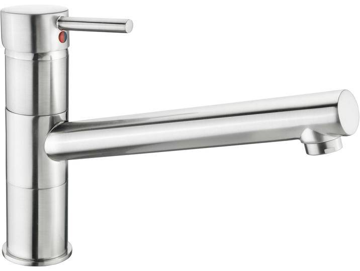 Spültischarmatur CORNAT  Zelina - Hochwertiger Messingkörper - Edelstahllook - 360 , silber, B:33cm H:23cm T:6,7cm, Messing, Armaturen von Cornat