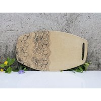 Keramik Servierbrett, Natürliches Schneidebrett, Ein Großes Serviertablett, Brett Mit Spitze Spiegelung von CorneliStudio