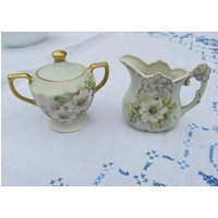 Handbemalter Milchkännchen Und Zuckerset - Welsley China Goldrand von Cornerof4thandMain