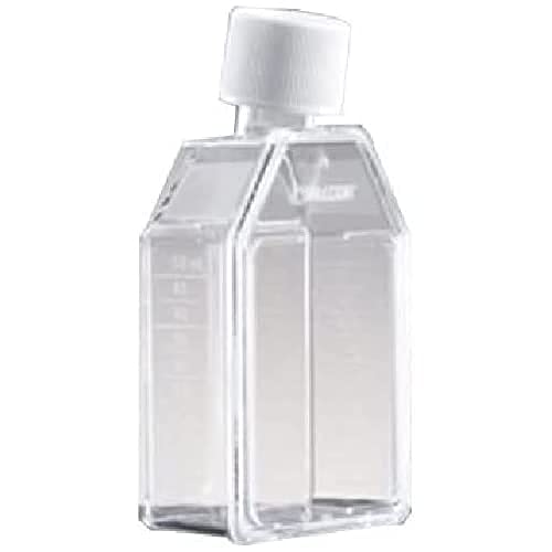 Corning Falcon 75cm² Rechteckige Zellkulturflasche mit Abgeschrägtem Hals und Verschluss mit Stöpsel, Weiß/Klar, 100 Stück von Corning