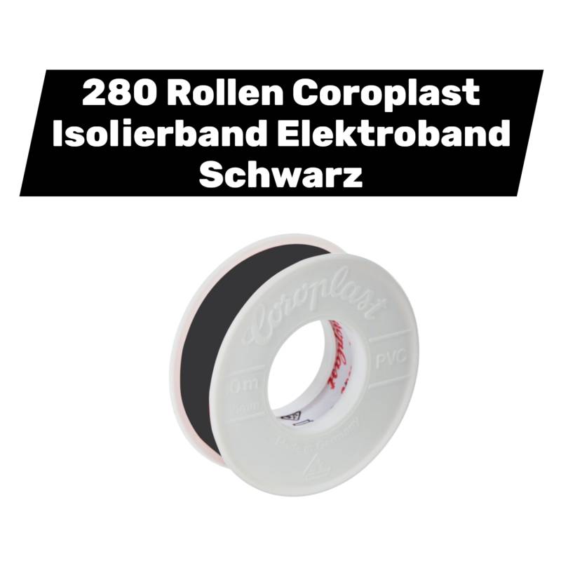 Coroplast Isolierband Elektroband Tape Schwarz 45mx15 Selbstklebend 280 Rollen B-Ware von Coroplast