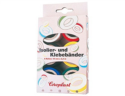 Isolierbandsortiment 6tlg. L.3,3m B.19mm COROPLAST DIN40633-K10, 10 Stück Isolierbandsortiment 6tlg. L.3,3m B.19mm COROPLAST DIN40633-K10, 10 Stück von Coroplast