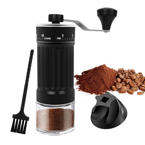 Verstellbarer Manueller Kaffeemühle mit Hochpräzisem, Mini Kaffeemühle Manuell mit 40 Einstellbaren Stufen, Tragbare Coffee Grinder 30g Kapazität für Reise Camping Büro Espresso Pour Over und Mehr von Corpower