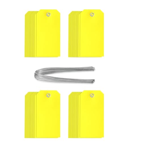 Correa 200pcs Plastikversand -Tags mit Drahtschüttungsschild -Plastikkennzeichnung für Geräte Autoteile Garage Aufbewahrung für Außenpäckinventarregal Gelbgelb Gelb Correa 200pcs Plastikversand -Tags mit Drahtschüttungsschild -Plastikkennzeichnung für Geräte Autoteile Garage Aufbewahrung für Außenpäckinventarregal Gelbgelb Gelb von Correa