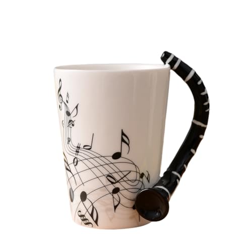 Correa 240 Ml Kreative Musik-Keramikbecher, Niedliche Kaffee-Tee-Milch-Tassen und Tassen mit, Neuheitsgeschenke, Klarinette Correa 240 Ml Kreative Musik-Keramikbecher, Niedliche Kaffee-Tee-Milch-Tassen und Tassen mit, Neuheitsgeschenke, Klarinette von Correa