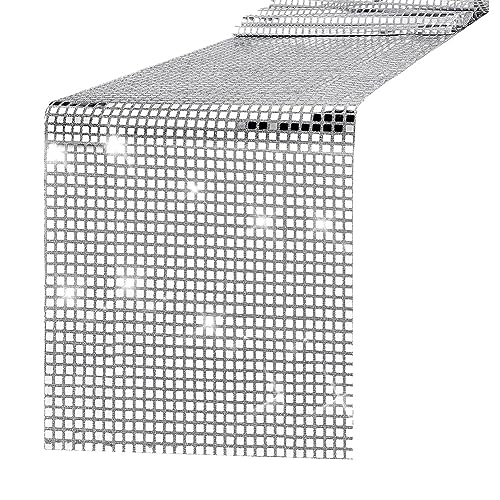 Correa Disco Party Tischläufer Silber Folie Tischläufer für Disco Tanzparty Hochzeit von Correa