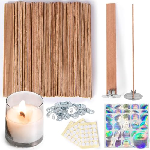 Correa Kerzendocht Aus Kirschholz, Dicke Holzdochte für Kerzen - Anhaltende Flamme - Brennt Leicht, Kerzenkerne Zur Kerzenherstellung von Correa