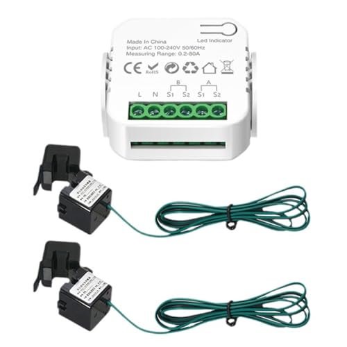 Correa Tuya WLAN Smart Meter Smart Energy Meter 80A Stromwandler Solar PV Stromerzeugungs- und Verbrauchsmonitor 2CT von Correa