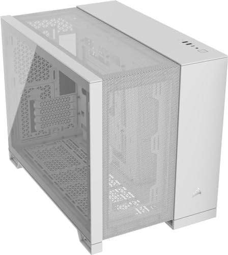 CORSAIR 2500D Airflow mATX PC-Gehäuse - Ohne Lüfter - Zweikammer-Design - Große Kühlungsflexibilität - Reverse Connection Motherboard-Kompatibel - Weiß von Corsair