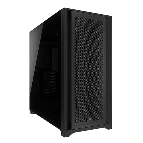 CORSAIR 5000D CORE AIRFLOW Mid Tower ATX PC-Gehäuse - Ohne Lüfter - Gehärtetes Glas-Seitenteil - Design Mit Hohem Luftdurchsatz - Geräumiger Innenraum Für Mehrere 360mm Radiatoren - Schwarz von Corsair