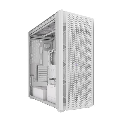 CORSAIR 9000D RGB Airflow Super Full-Tower-PC-Gehäuse – Geräumige Innenraum – InfiniRail™-Lüfterhalterungssystem – Keine Ventilatoren Inbegriffen – iCUE LINK-System-Hub Inbegriffen – Weiß von Corsair