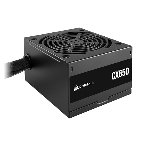 CORSAIR CX650 ATX 650W Netzteil - 80 Plus Bronze Zertifiziert - Geräuscharm - Ummantelte Kabel - Nicht Modular - EU - Schwarz von Corsair