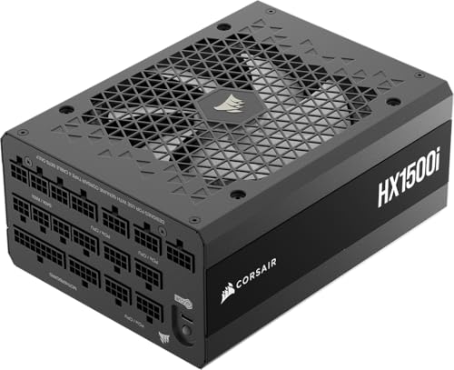 CORSAIR HX1500i (2025) Vollständig Modulares, Ultra-Rauscharmes ATX-Netzteil mit 12V-2x6-Kabel – ATX 3.1 & PCIe 5.1 konform, Cybenetics Platinum Wirkungsgrad – Schwarz von Corsair