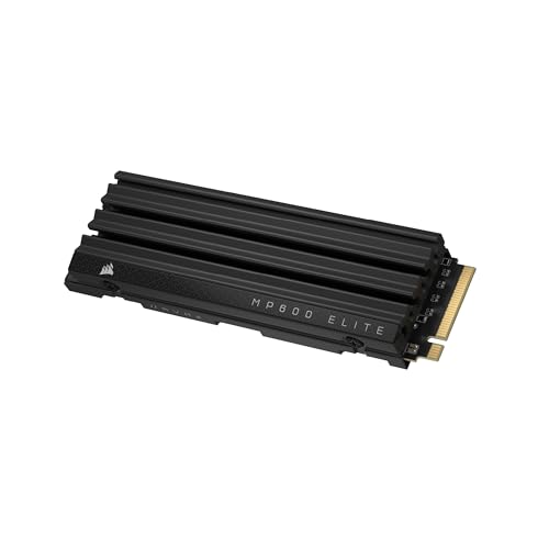 CORSAIR MP600 ELITE 4TB M.2 PCIe Gen4 x4 NVMe SSD mit Integriertem Kühlkörper – M.2 2280 – Bis zu 7.000MB/Sek. Sequentielles Lesen – High–Density 3D TLC NAND – Schwarz von Corsair