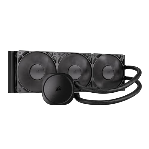 CORSAIR Nautilus 360 RS CPU-Flüssigkeitskühler – 360mm AIO – Geräuscharm – Direkter Mainboard-Anschluss – Intel LGA 1851/1700, AMD AM5/AM4 – 3X RS120-Ventilatoren Inbegriffen – Schwarz von Corsair