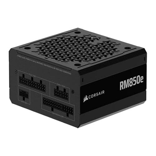 CORSAIR RM850e (2025) Vollmodulares Low-Noise ATX-Netzteil mit 12V-2x6-Kabel - ATX 3.1 & PCIe 5.1 konform, Cybenetics Gold Effizienz, 105°C bewertete Kondensatoren, moderner Standby-Modus, Schwarz von Corsair