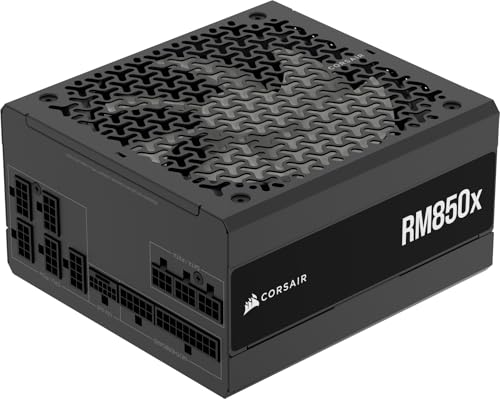 CORSAIR RM850x Vollständig modulares, geräuscharmes ATX-Netzteil – ATX 3.1-kompatibel – PCIe 5.1-Unterstützung – Cybenetics Gold-Effizienz – Native 12V-2x6-Anschluss – Schwarz von Corsair