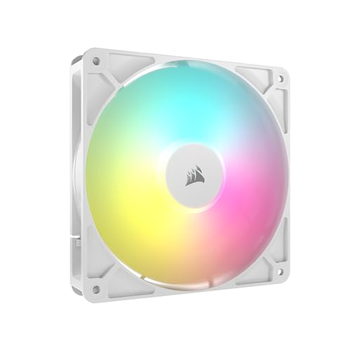 CORSAIR RS140 ARGB 140mm PWM-Lüfter – Daisy-Chain-Verbindung – Geräuscharm – Magnetisches Dome-Lager – Einzelpackung – Weiß CORSAIR RS140 ARGB 140mm PWM-Lüfter – Daisy-Chain-Verbindung – Geräuscharm – Magnetisches Dome-Lager – Einzelpackung – Weiß von Corsair