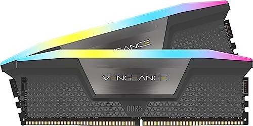 CORSAIR Vengeance RGB DDR5 RAM 64GB (2x32GB) 6000MHz CL30 AMD Expo iCUE Kompatibel Computer Speicher - Grau (CMH64GX5M2B6000Z30) von Corsair