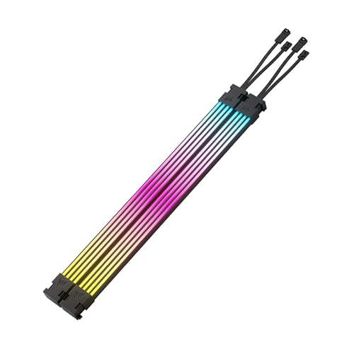CORSAIR iCUE ARGB PSU Kabelbinder – 2X 200mm LED-Streifen – 100 RGB-LEDs pro Streifen – Passt zu Jedem PSU-Kabel – Motherboard 5V ARGB Steuerung – Schwarz von Corsair