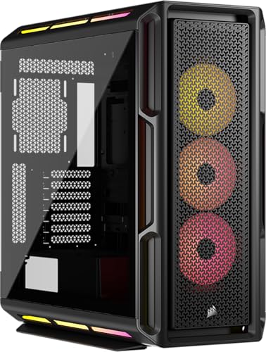 CORSAIR iCUE LINK 5000T LX RGB Mid-Tower ATX PC-Gehäuse – 3X Vorinstallierte LX120 RGB-Lüfter, Integriert Aurora RGB-Lichtstreifen, Geräumiges Interieur, iCUE LINK Inklusive Systemnabe – Schwarz CORSAIR iCUE LINK 5000T LX RGB Mid-Tower ATX PC-Gehäuse – 3X Vorinstallierte LX120 RGB-Lüfter, Integriert Aurora RGB-Lichtstreifen, Geräumiges Interieur, iCUE LINK Inklusive Systemnabe – Schwarz von Corsair
