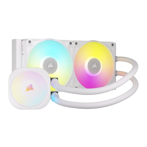 CORSAIR iCUE LINK TITAN 240 RX RGB Flüssig-CPU-Kühler – 240mm AIO – 2x RX120 RGB-Lüfter Inklusive – Geeignet Für Intel LGA 1851/1700, AMD AM5/AM4 – Inklusive iCUE LINK System Hub – Weiß von Corsair