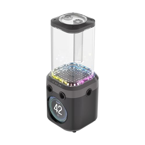 CORSAIR iCUE LINK XD6 RGB ELITE LCD-Pumpen-/Behältereinheit – FlowDrive Max-Pumpe, 480x480 IPS-LCD-Bildschirm, Integrierter Temperatursensor, 22 Adressierbare RGB-LEDs – Stahlgrau von Corsair