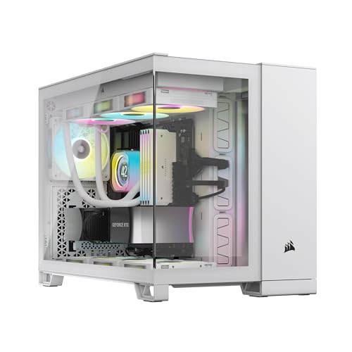 CORSAIR iCUE Link 2500X RGB gehärtetes Glas mATX Mid-Tower Dual Chamber PC Gehäuse - 2X CORSAIR RX120 RGB Lüfter im Lieferumfang enthalten - Breite Kühlflexibilität - Reverse Connection Motherboard von Corsair