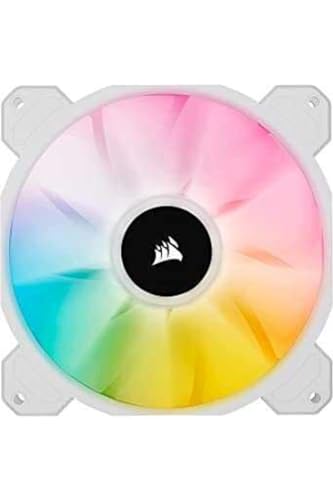 Corsair iCUE SP140 RGB ELITE Performance 140mm-PWM-Einzellüfter (CORSAIR AirGuide-Technologie, acht ansteuerbare RGB-LEDs, leise 18 dBA, PWM- gesteuert, bis zu 1.200 U/min mit 115,7 m³/h) Weiß von Corsair