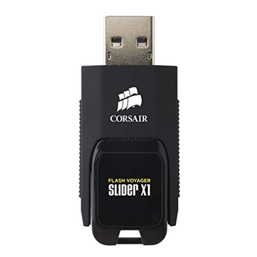 Corsair CMFSL3X1-64GB Flash Voyager Slider X1 64GB USB 3.0 Kompakt Flash Drive, Schwarz von Corsair