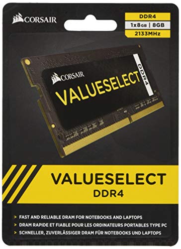 Corsair Value Select SODIMM 8GB (1x8GB) DDR4 2133MHz C15 Speicher für Laptop/Notebooks - Schwarz von Corsair