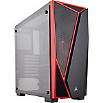 Corsair Computergehäuse SPEC-04 Midi Tower Stahl, Gehärtetes Glas Schwarz, Rot von Corsair