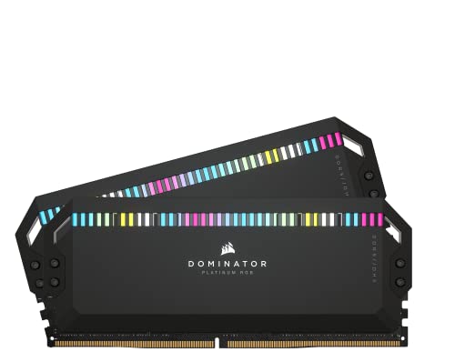 Corsair DOMINATOR PLATINUM RGB DDR5 RAM 32GB (2x16GB) 6200MHz CL36 Intel XMP iCUE Kompatibel Computer Speicher - Schwarz (CMT32GX5M2E6200C36) von Corsair