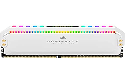 Corsair Dominator Platinum RGB 16GB (2x8GB) DDR4 3200 (PC4-25600) C16 1.35V Desktop Memory - White, CMT16GX4M2E3200C16W, Weiss von Corsair