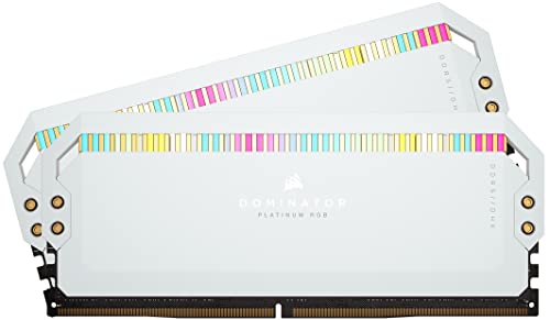 Corsair Dominator Platinum RGB DDR5 32GB (2x16GB) 6200MHz C36 Intel Optimierter Desktop-Speicher (Onboard-Spannungsregelung, Patentierte CORSAIR DHX-Kühlung, 12 Ultrahelle CAPELLIX RGB-LEDs) Weiß von Corsair