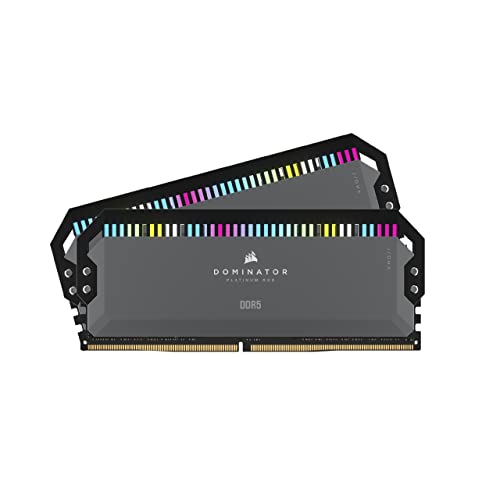 Corsair DOMINATOR PLATINUM RGB DDR5 32GB (2x16GB) DDR5 5200MHz CL40 AMD EXPO Intel XMP iCUE Kompatibler Computerspeicher - Grau (CMT32GX5M2B5200Z40) von Corsair
