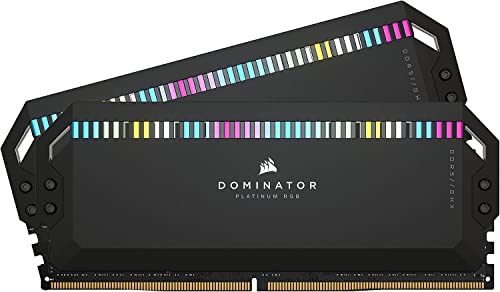Corsair DOMINATOR PLATINUM RGB DDR5 RAM 64GB (2x32GB) 6600MHz CL32 Intel XMP iCUE Kompatibel Computer Speicher - Schwarz (CMT64GX5M2B6600C32) von Corsair