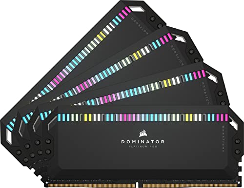 Corsair DOMINATOR PLATINUM RGB DDR5 RAM 64GB (4x16GB) 6200MHz CL32 Intel XMP iCUE Kompatibel Computer Speicher - Schwarz (CMT64GX5M4B6200C32) von Corsair