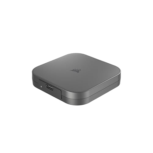 Corsair EX400U 1TB USB4 Tragbare Externe USB Type-C SSD – USB4, USB 3.2 Gen2 2x2 Anschlüsse, Bis zu 40Gbps, Plug-and-Play, MagSafe, Inklusive USB-C Kabel – Windows PC, iOS Mac – Grau von Corsair