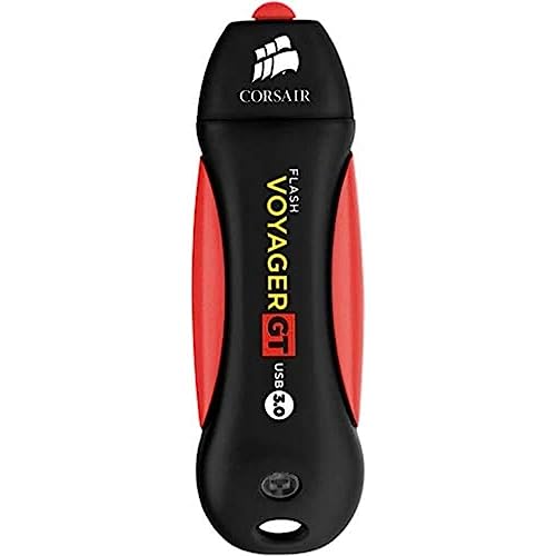 Corsair Flash Voyager GT, 1TB USB 3.0 Speicherstick (leistungsstark mit USB 3.0 oder USB 2.0, robustes Gummigehäuse, wasserabweisend, stoßfest) Schwarz/Rot von Corsair
